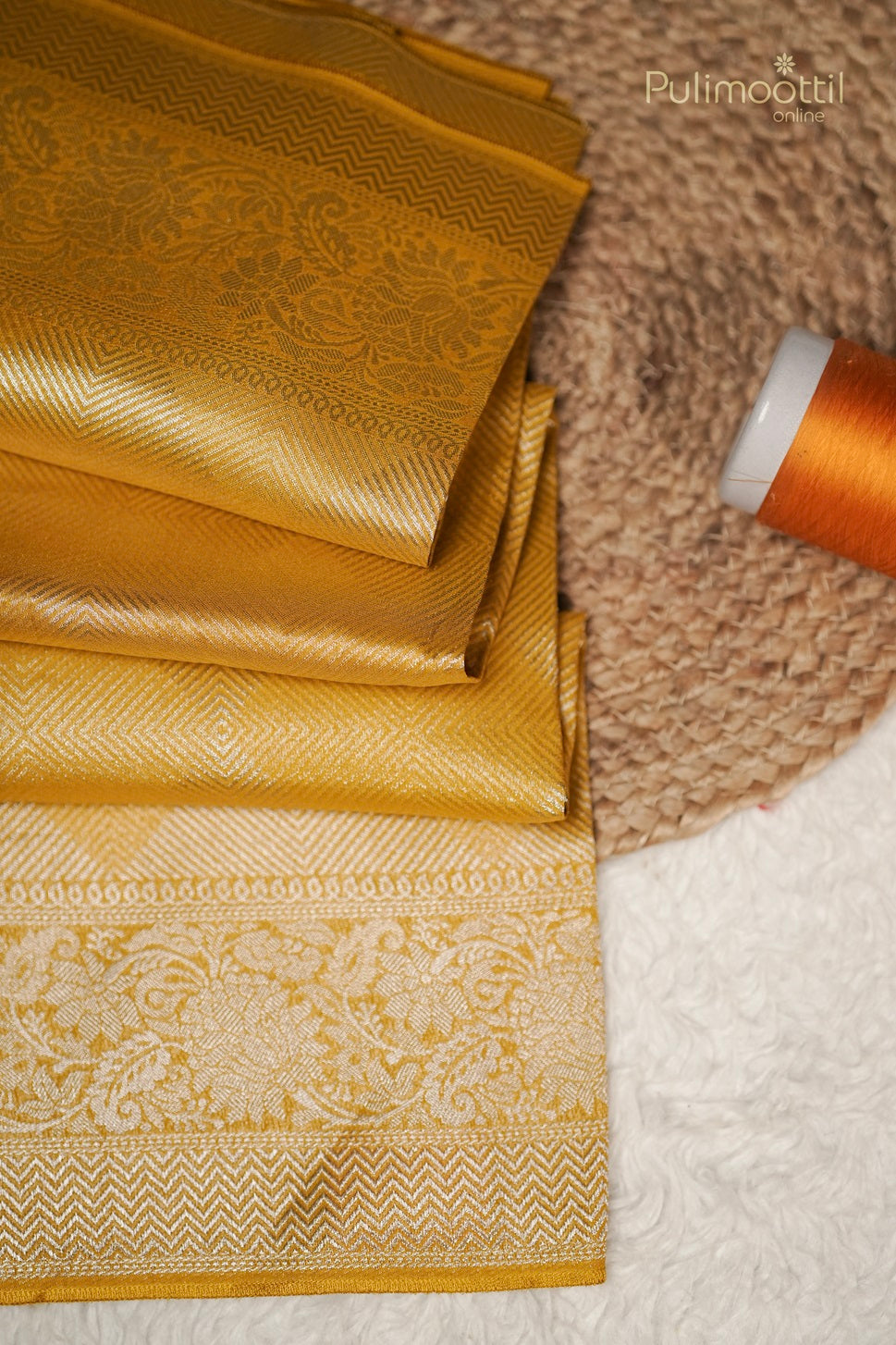 Yellow Green Colour Banarasi Silk Saree.