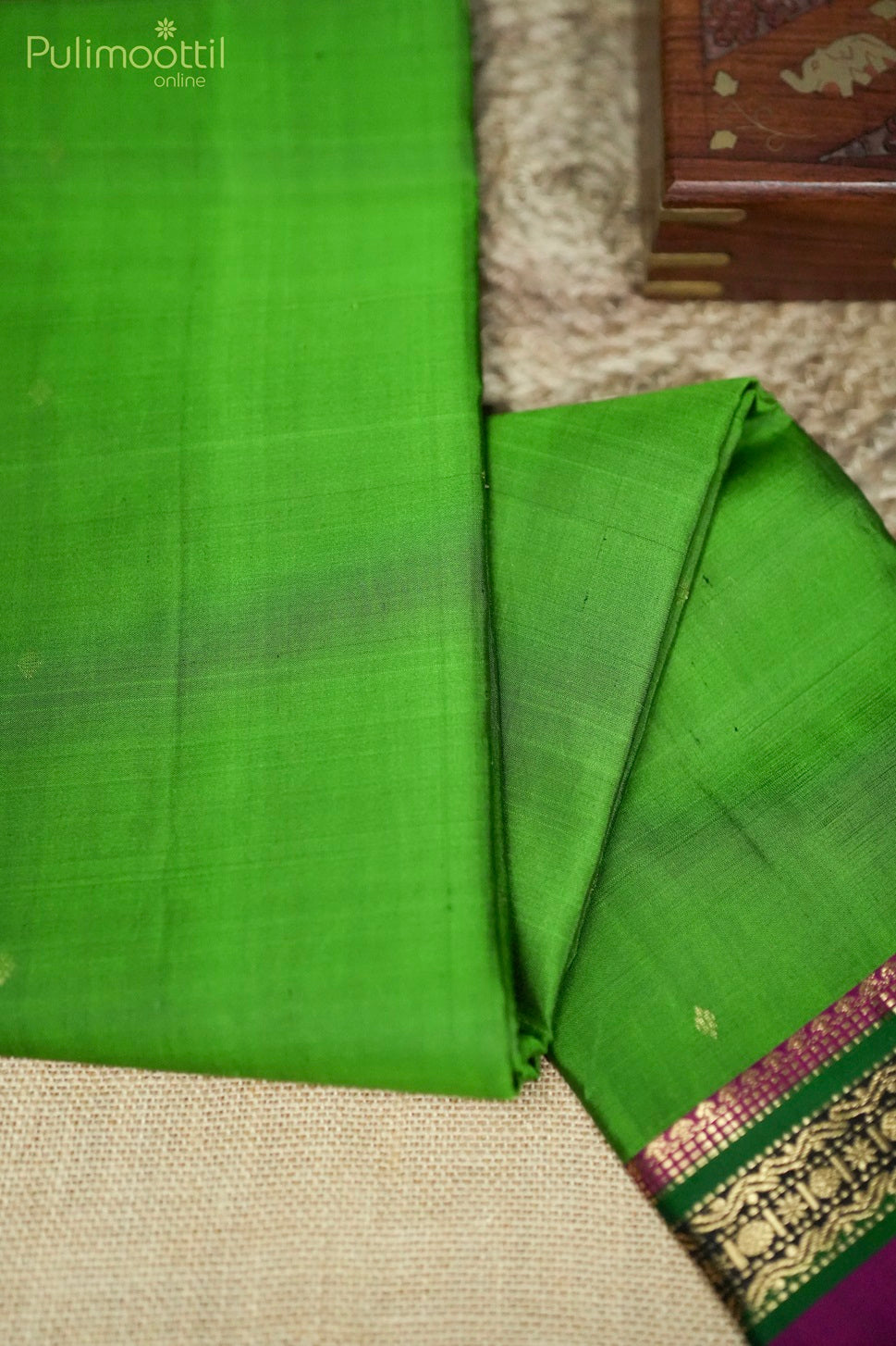 Light Green Colour Kanchipuram Designer Saree
