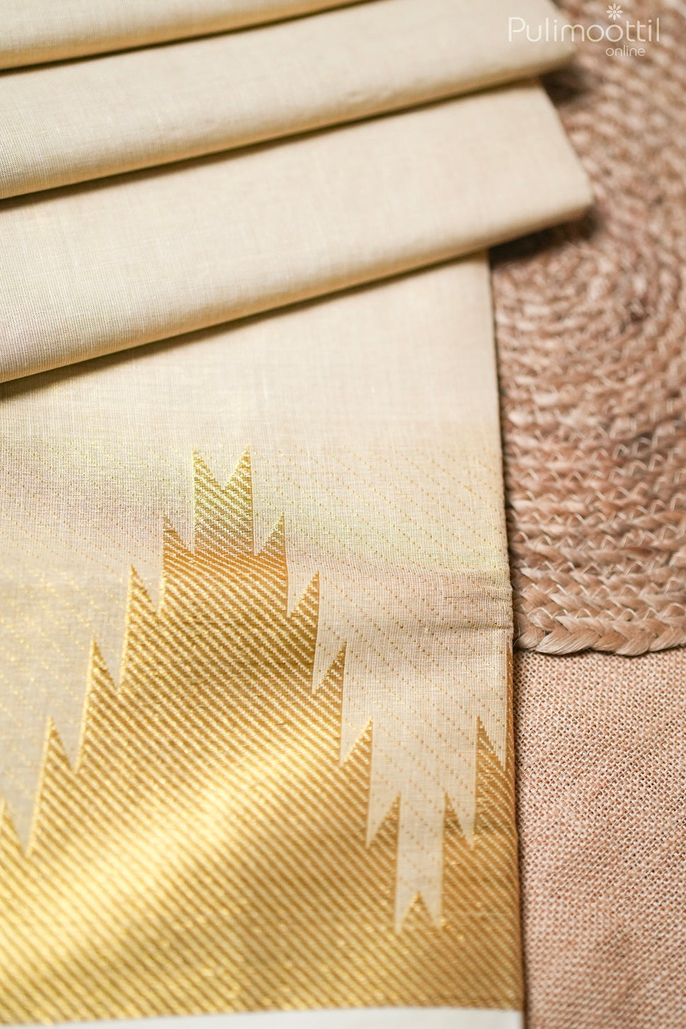 Kerala Traditional Golden Tissue Saree