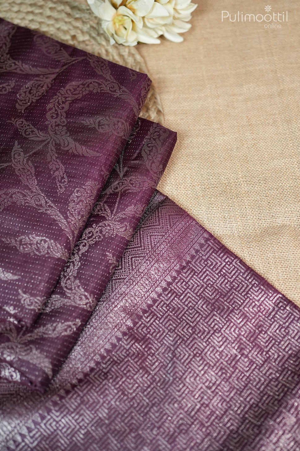 Purple Colour Kanchipuram Designer Saree