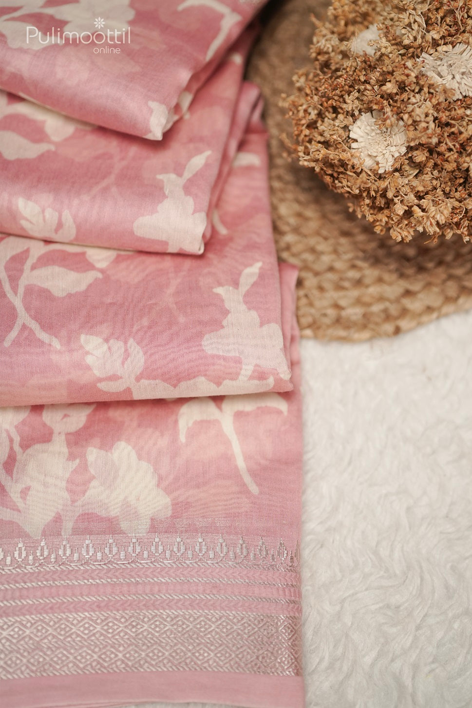 Peach Colour Chanderi Silk Saree