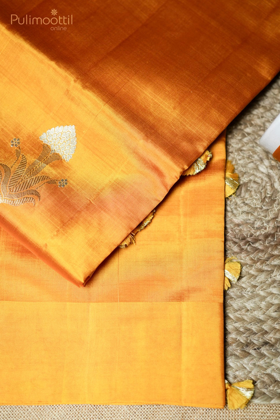 Mustard Yellow Colour Puna Silk Saree