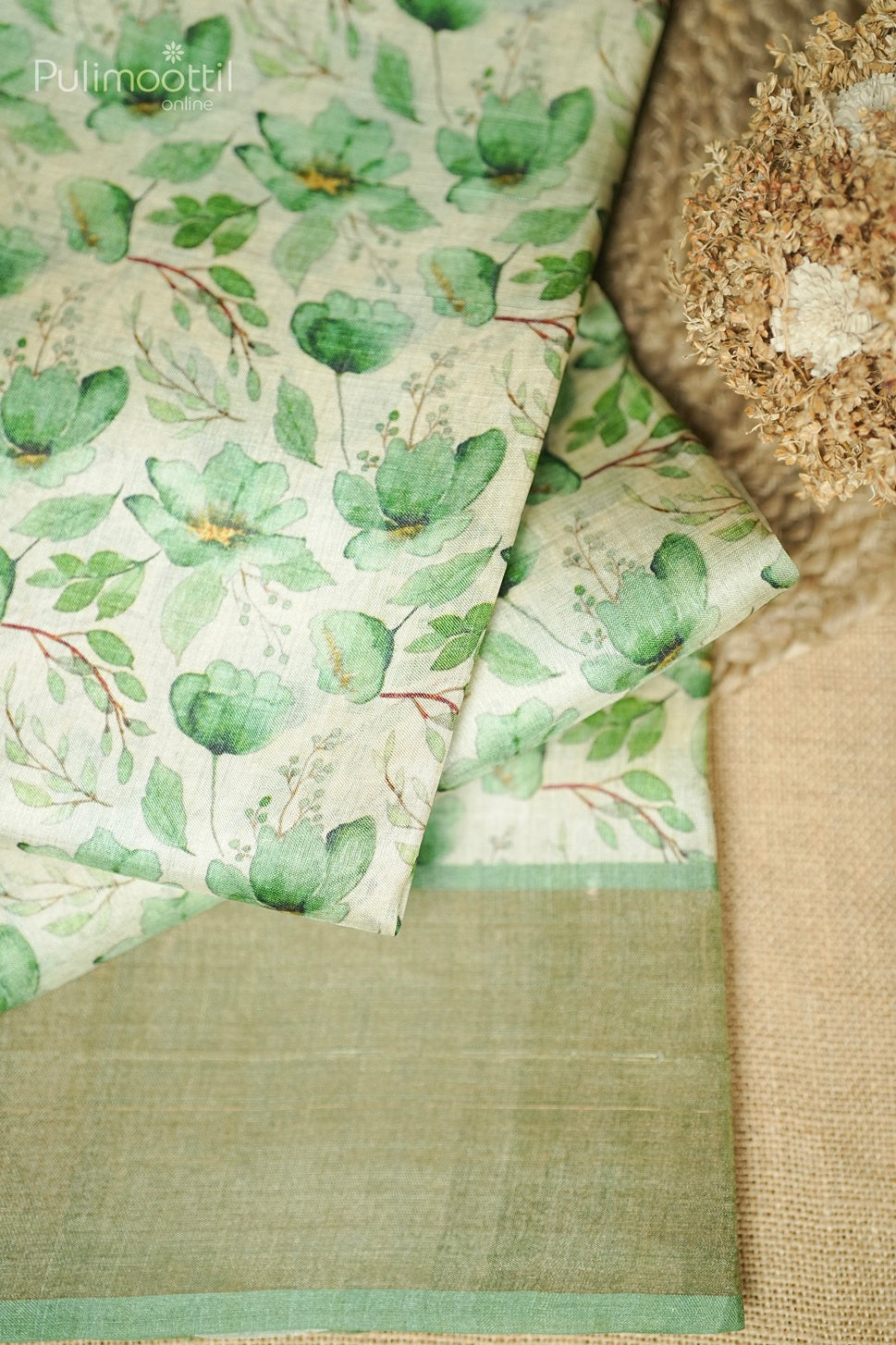 Cream Colour Tussar Silk Saree