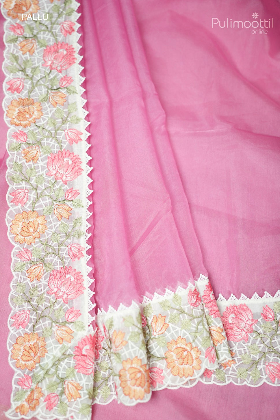 Pastel Pink Colour Organza Fancy Saree