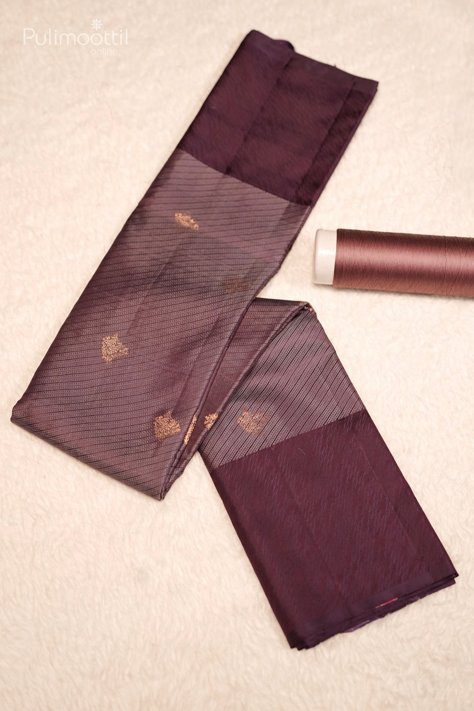 Maroon Colour Kanchipuram Self Print Saree