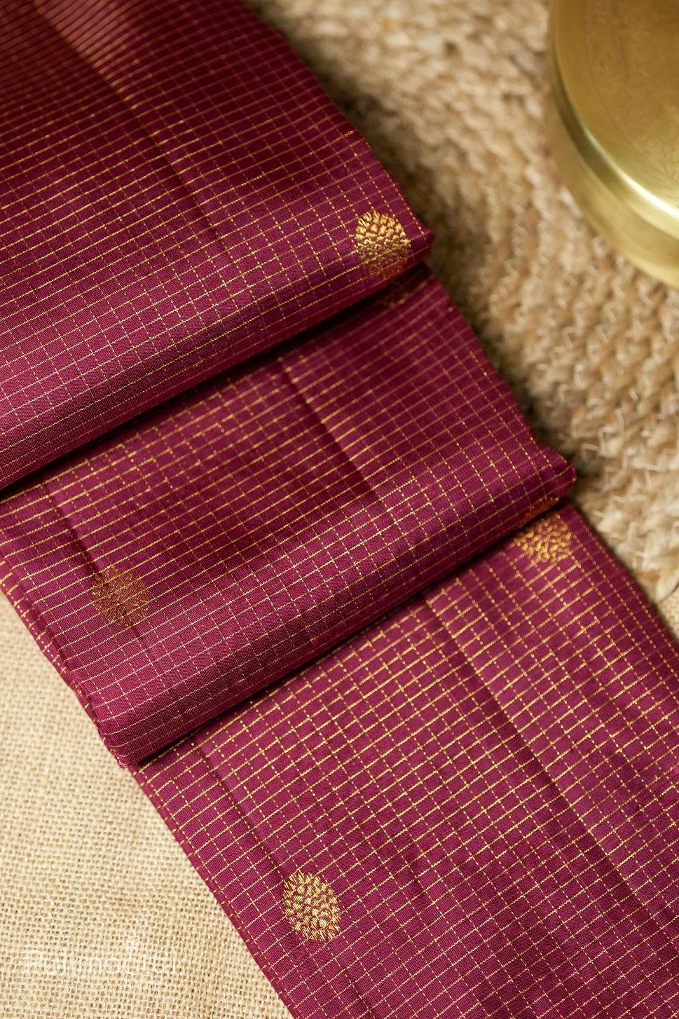 Maroon-colored Kanchipuram designer saree