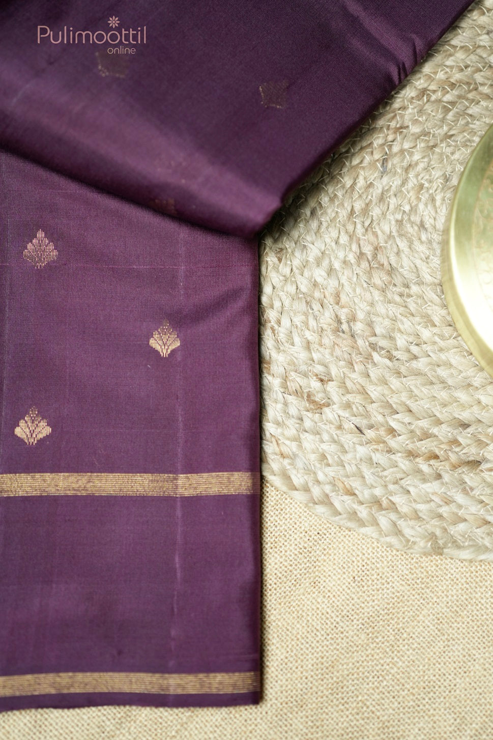 Dark Purple Colour Kanchipuram Soft Silk Saree