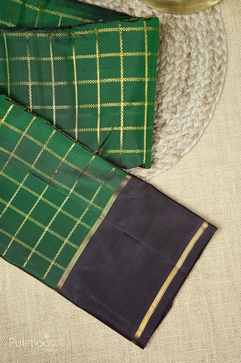 Green Colour Kanchipuram Designer Saree