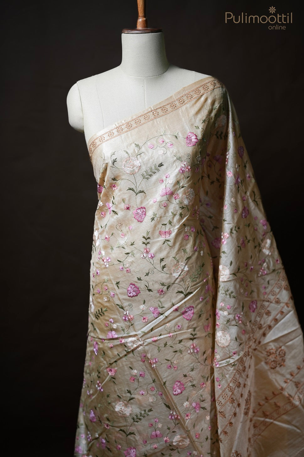 Light Chickoo Colour Tussar Silk Saree