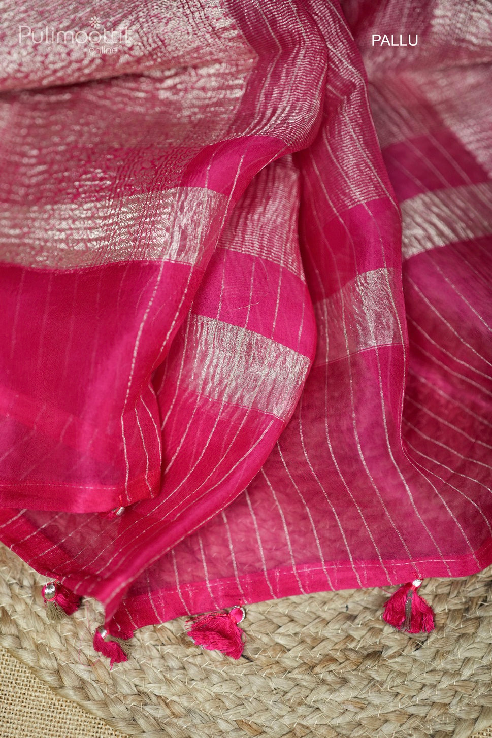 Pink Colour Organza Fancy Saree