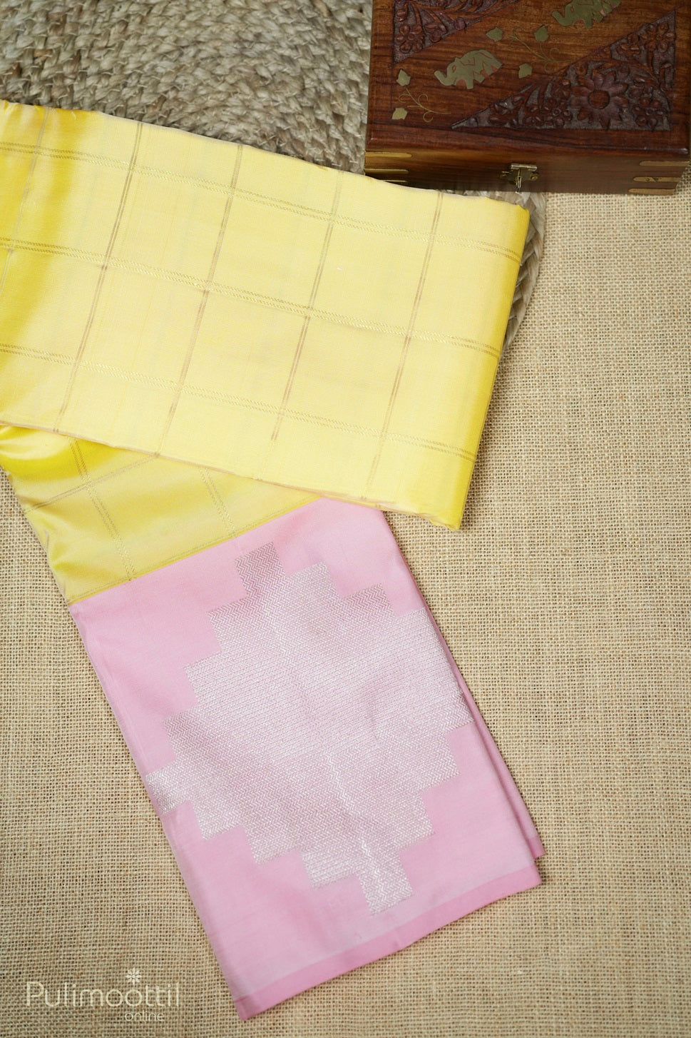 Yellow Colour Kanchipuram Designer Saree