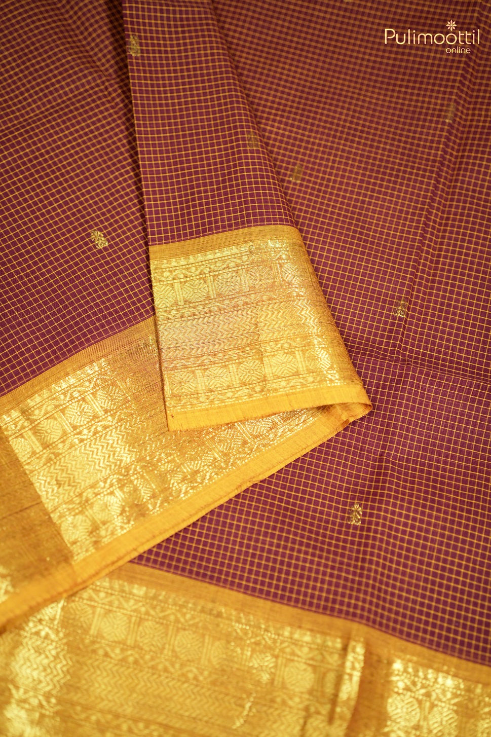 Maroon Colour Kalyani Check Cotton Saree