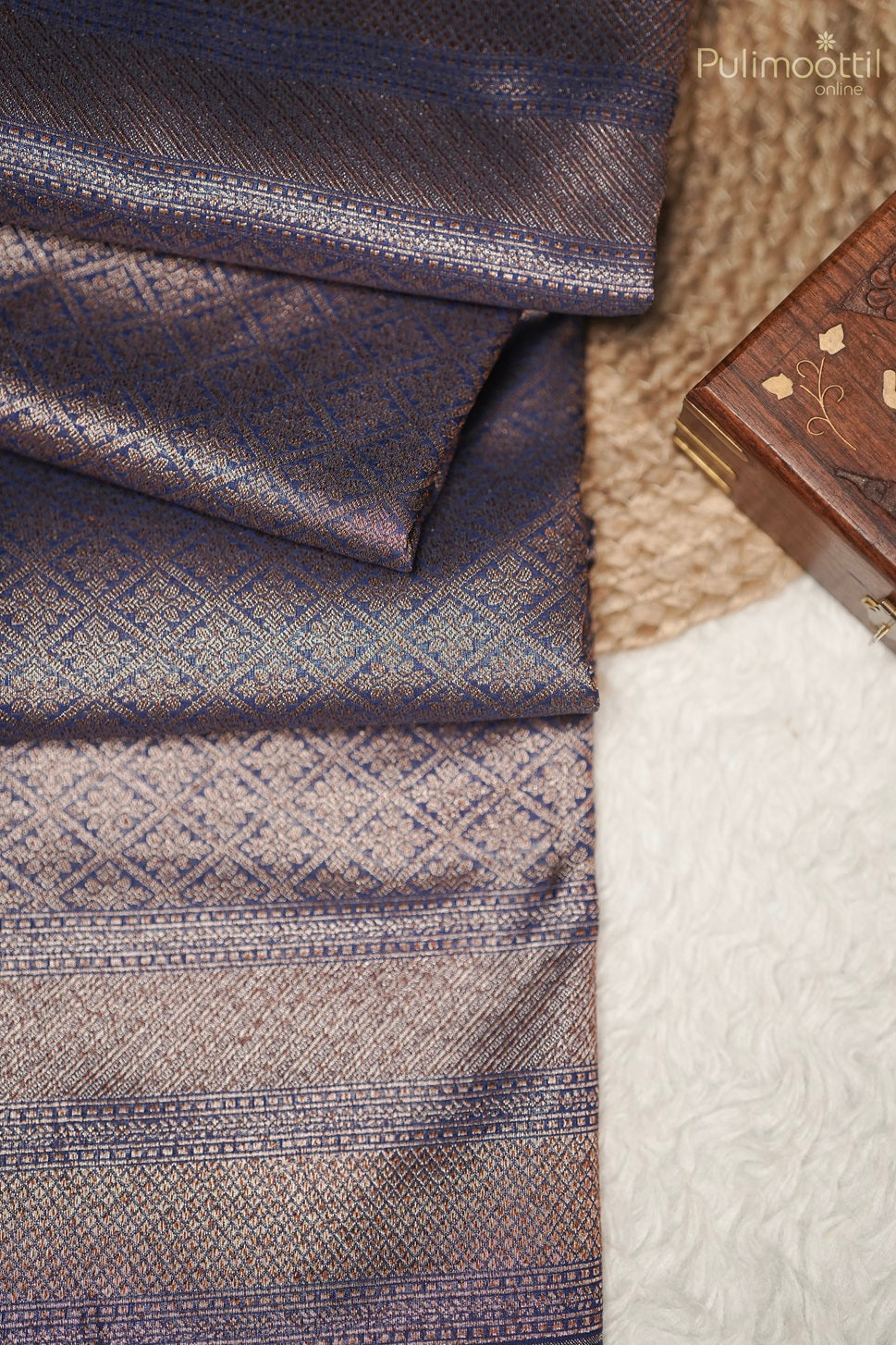 Navy Blue Colour Kattan Silk Saree