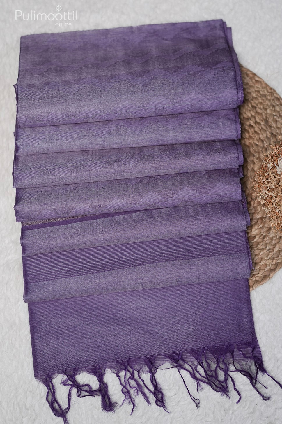 Lavender Colour Tussar Silk Saree