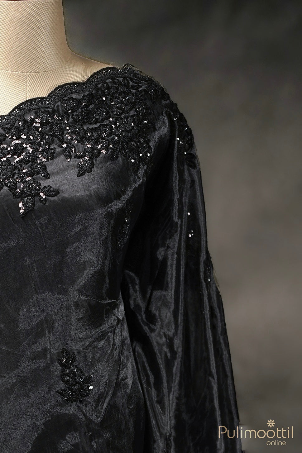 Black Colour Organsa Fancy Saree.