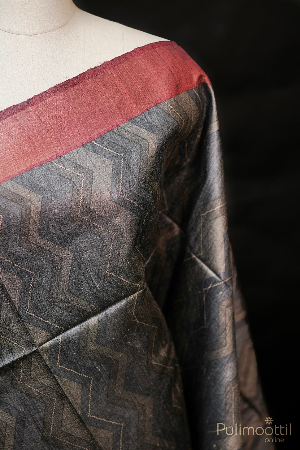 Grey  Colour Jute Silk Saree.