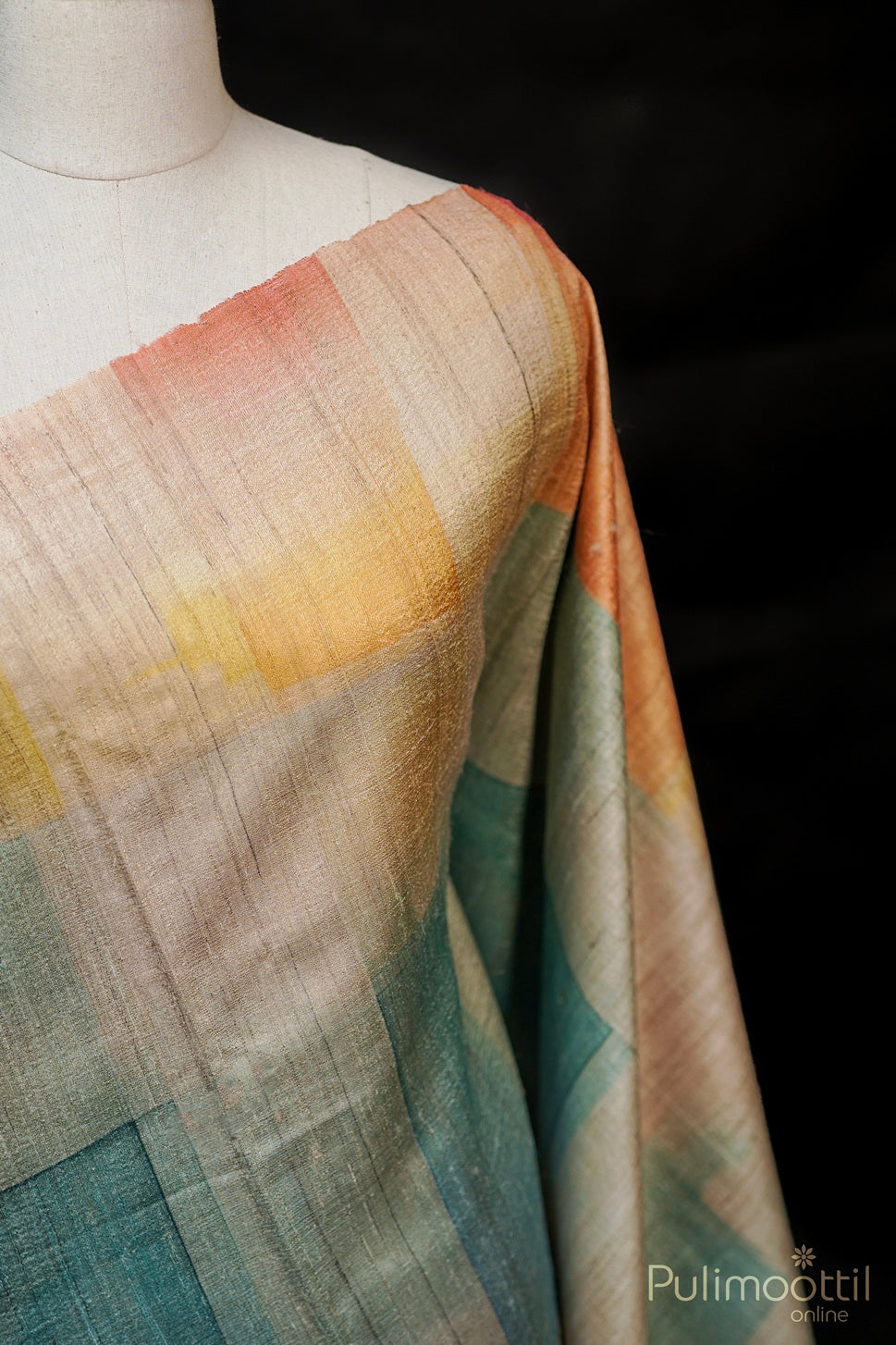 Mixed Colour Jute Silk Saree.