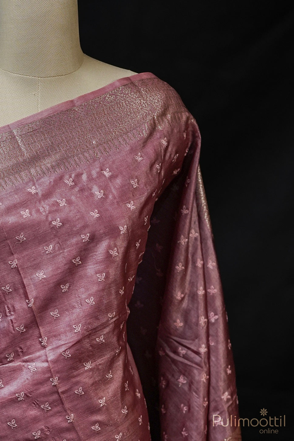 Chickoo Colour Tussar Silk Saree.