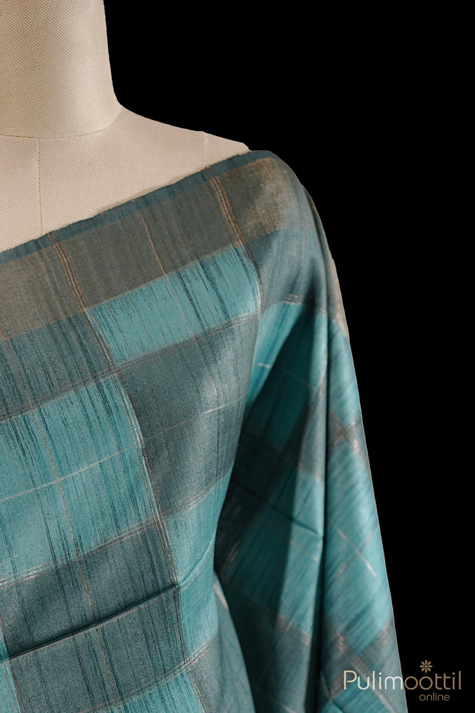 Pastel Blue Colour Tussar Silk Saree.