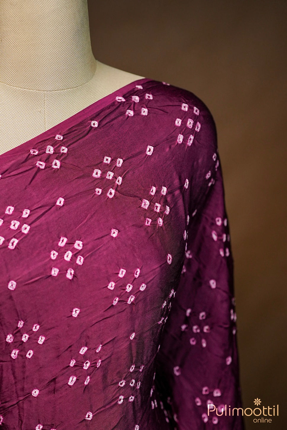 Wine Shade Modal Silk Chungidi Saree.