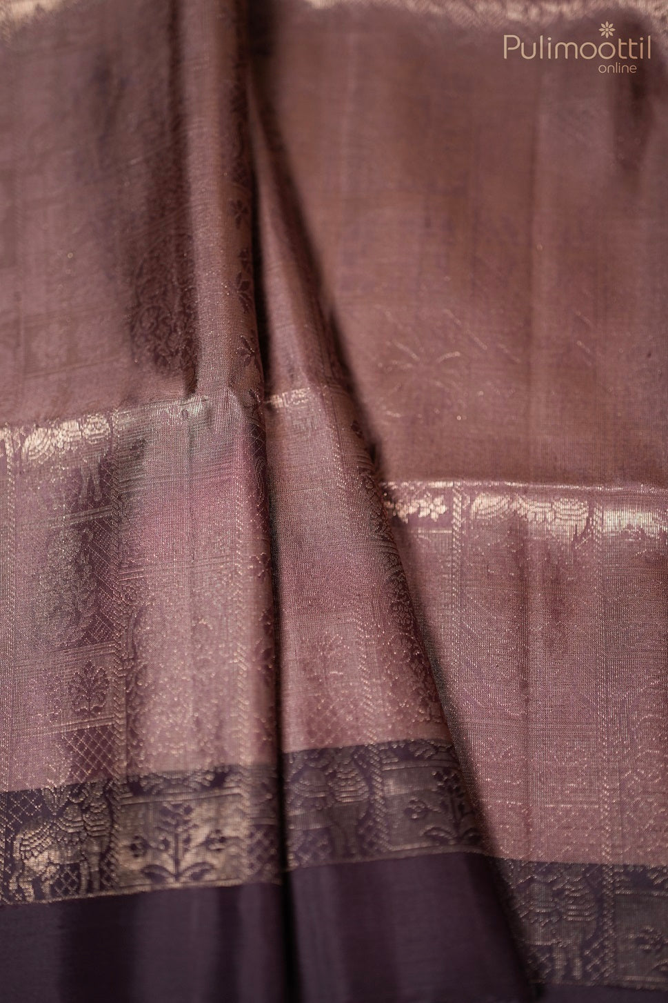 Light Chocolate Colour Kanchipuram Designer Saree