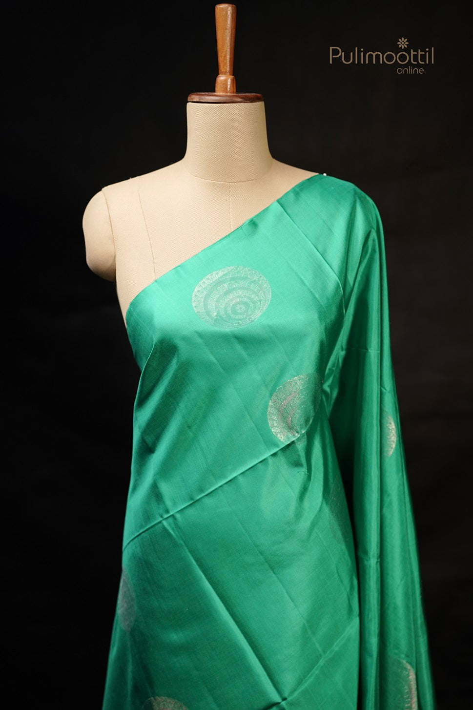 Peacock Green Kanchipuram Soft Silk Saree