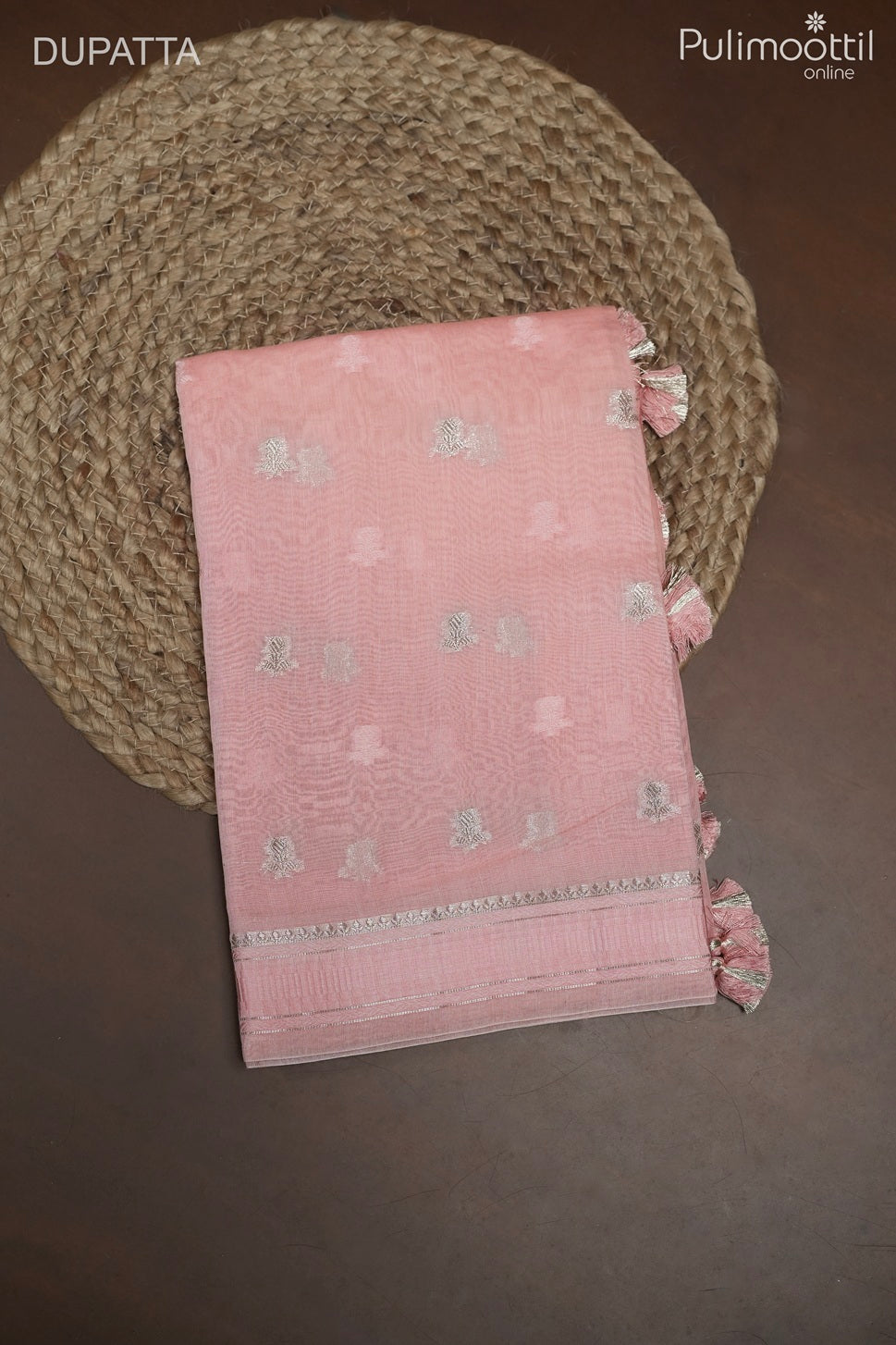 PEACH PINK CHANDERI UNSTITCHED SALWAR SET