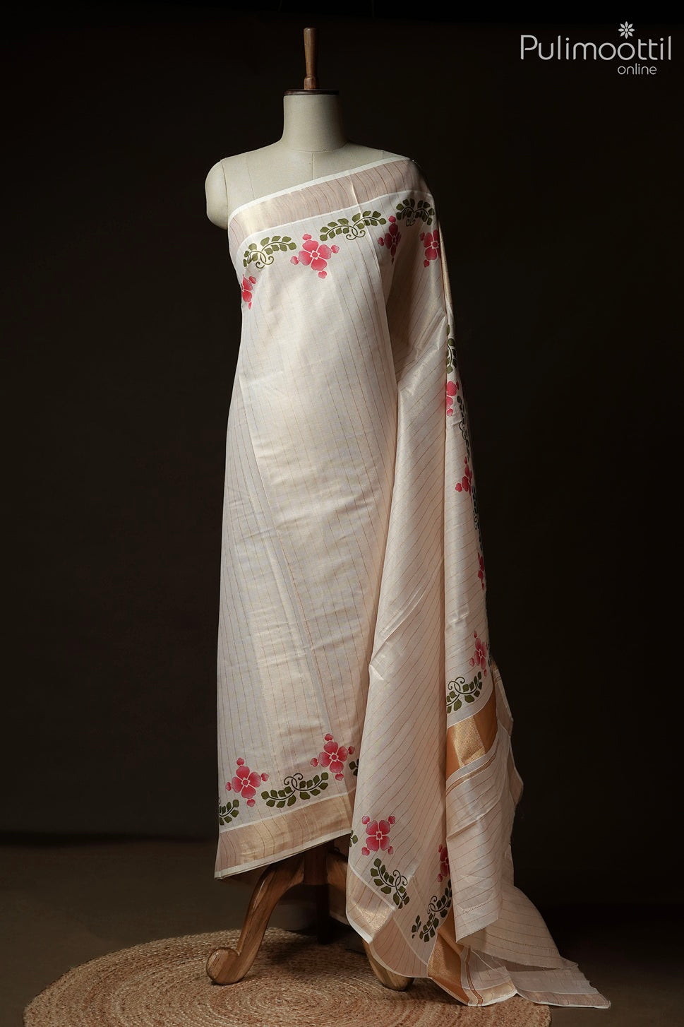 Kerala Traditional Golden Tissue Set Saree