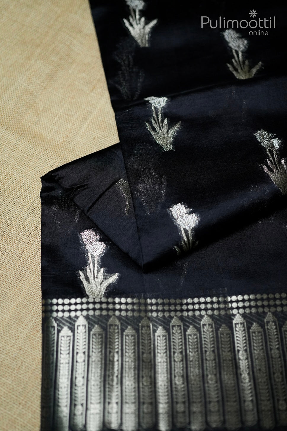 Black color Mango silk saree