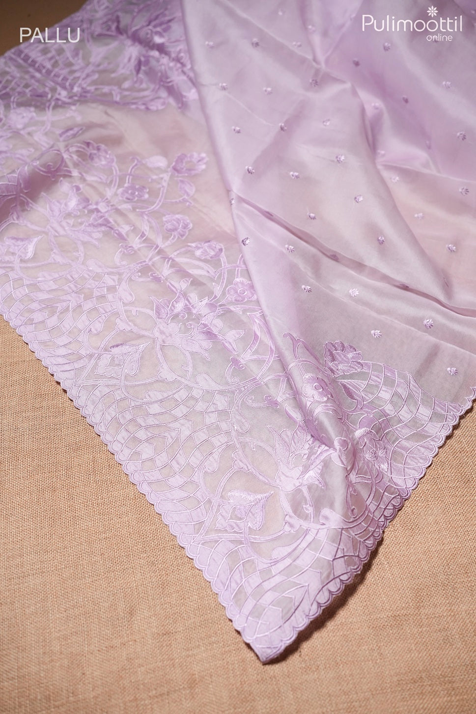 Lavender color organza saree