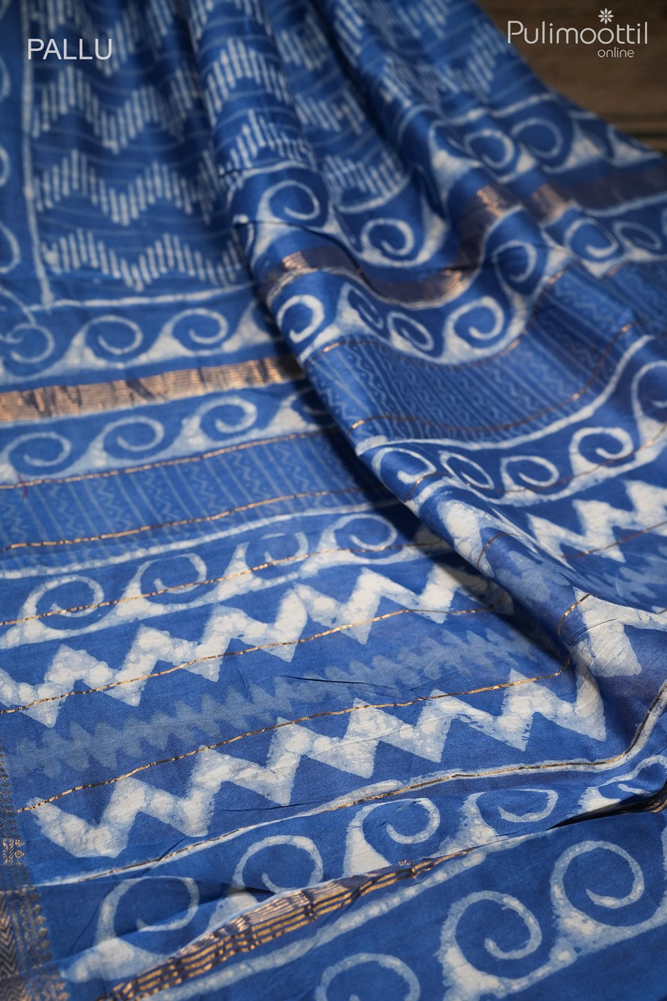 Blue color Chanderi saree