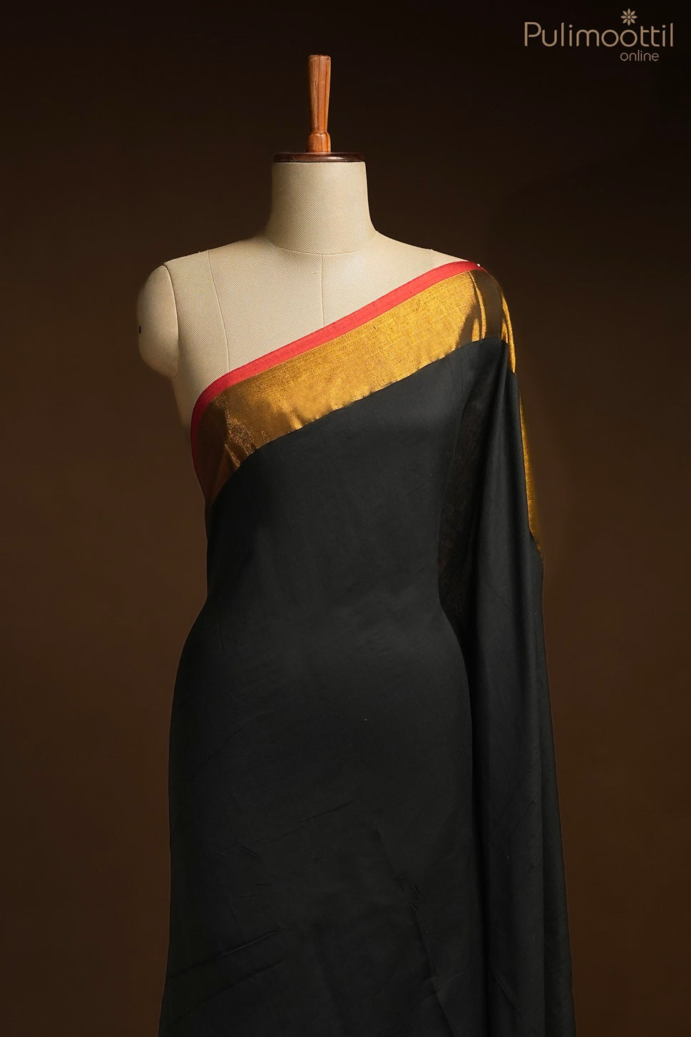 Black colour Mul Cotton saree