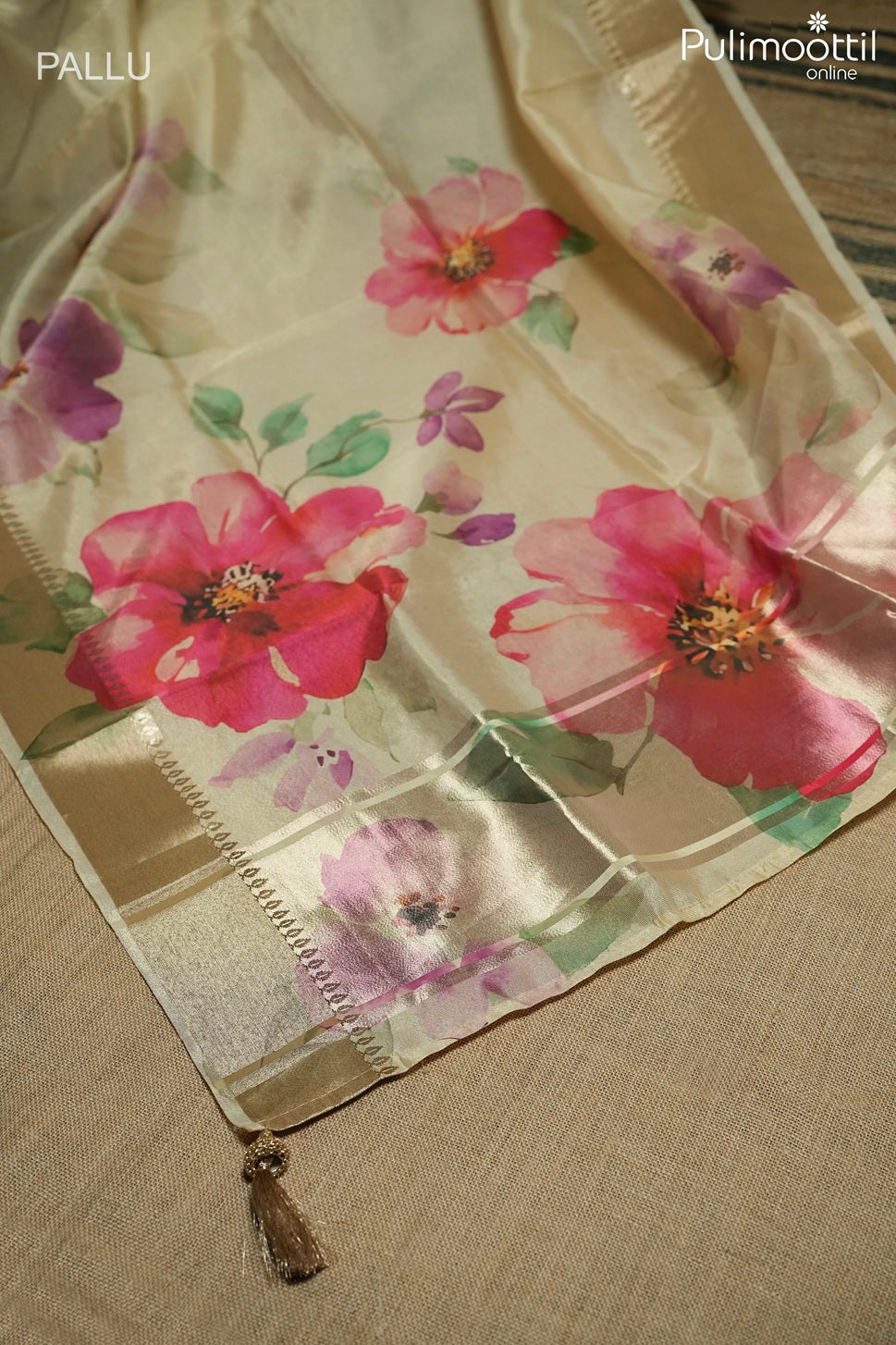 Golden tissue traditional fancy saree
