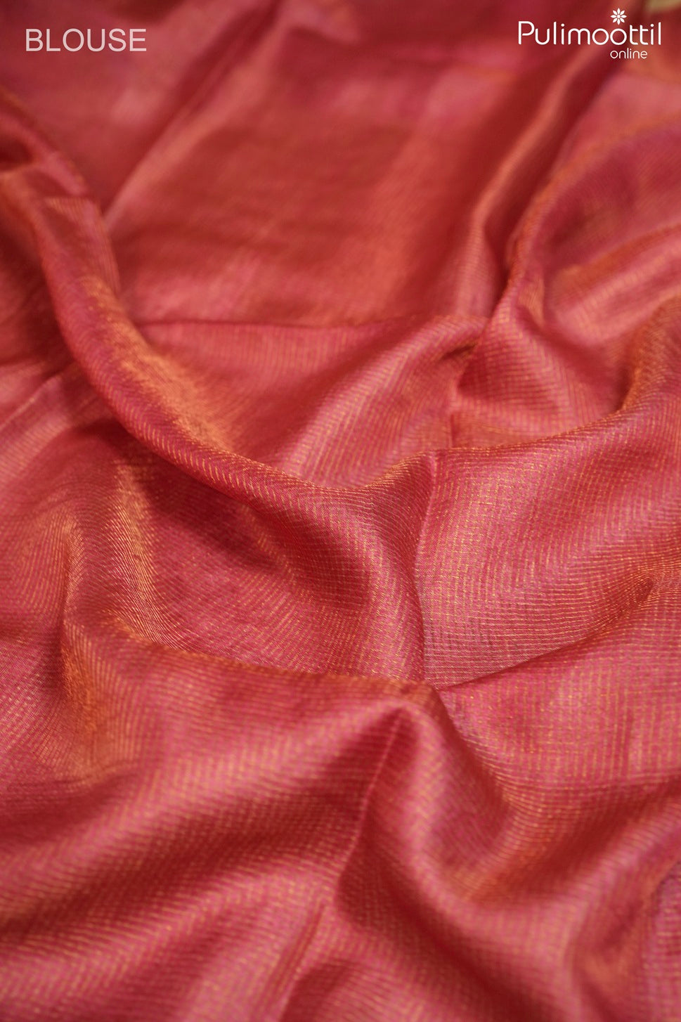 Dark pink color Tussar silk saree