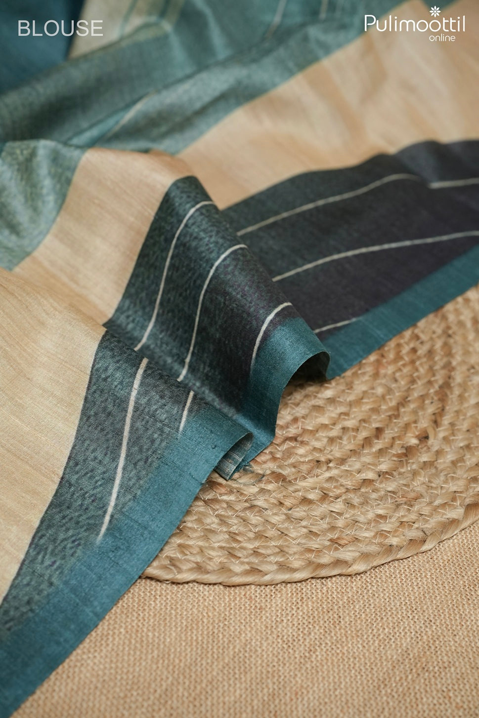 Multi color jute silk saree