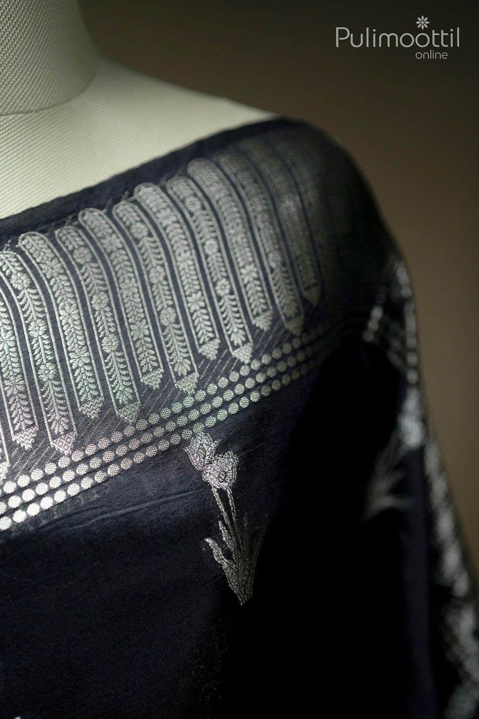 Black color Mango silk saree