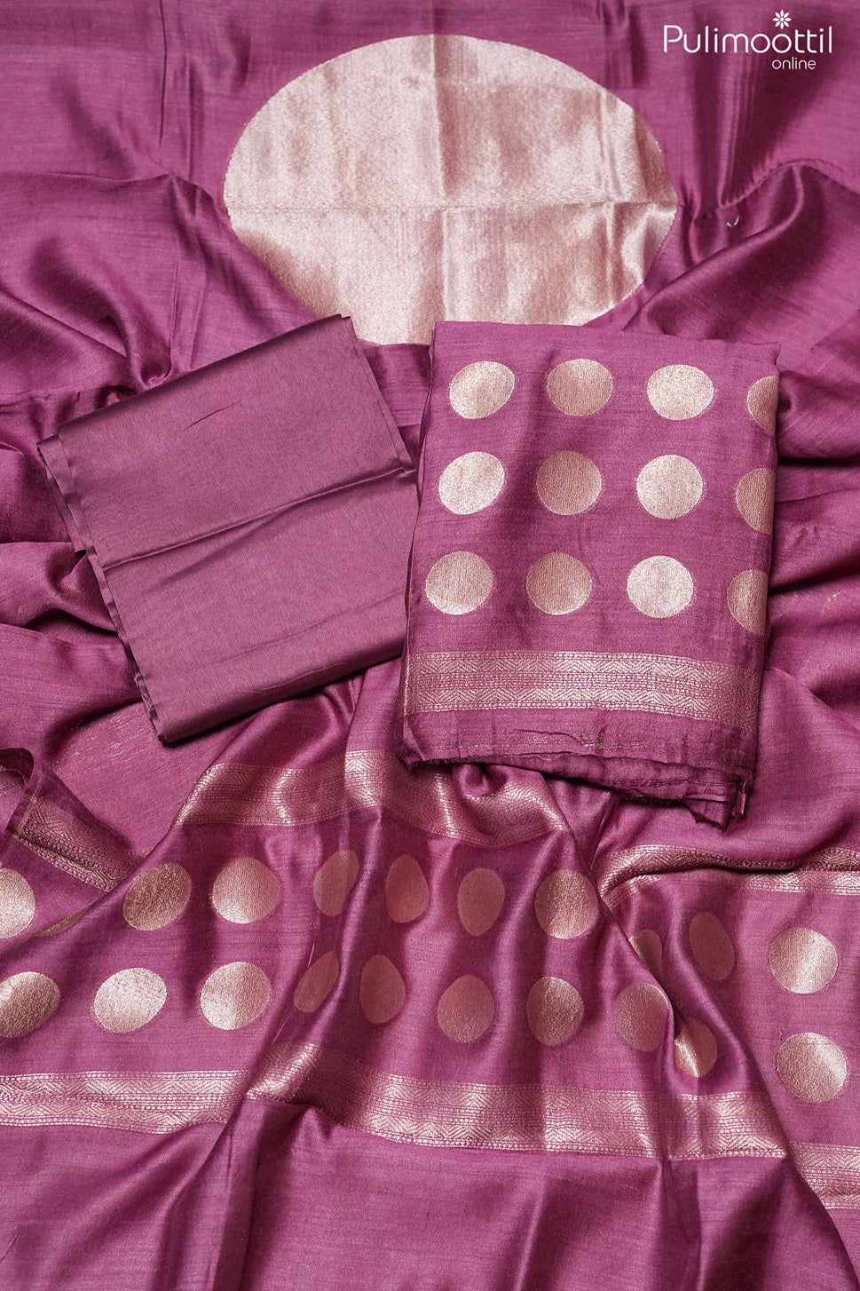 Claret Wine Tussar Unstitched Salwar Set