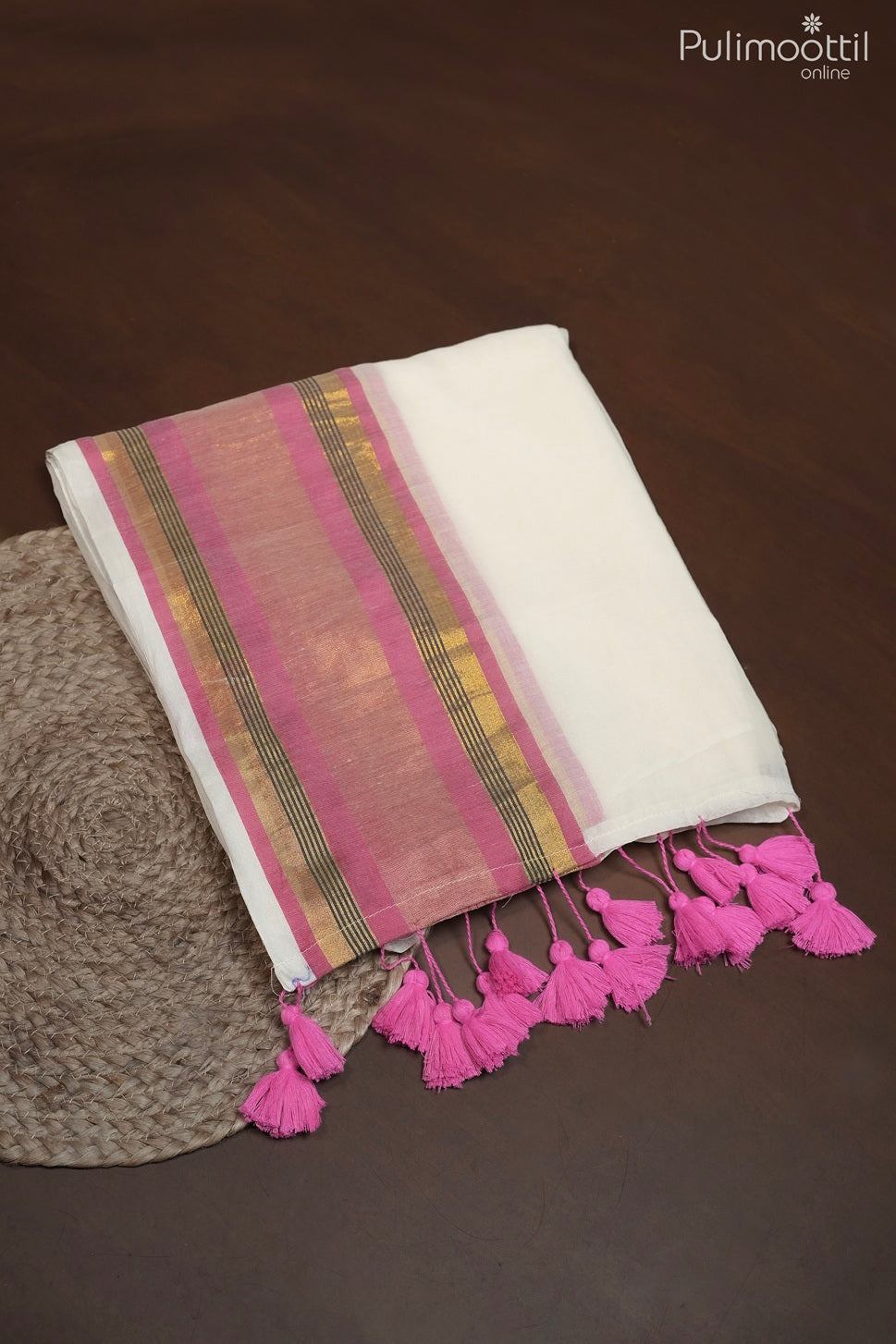 Off-white color Mul Cotton saree