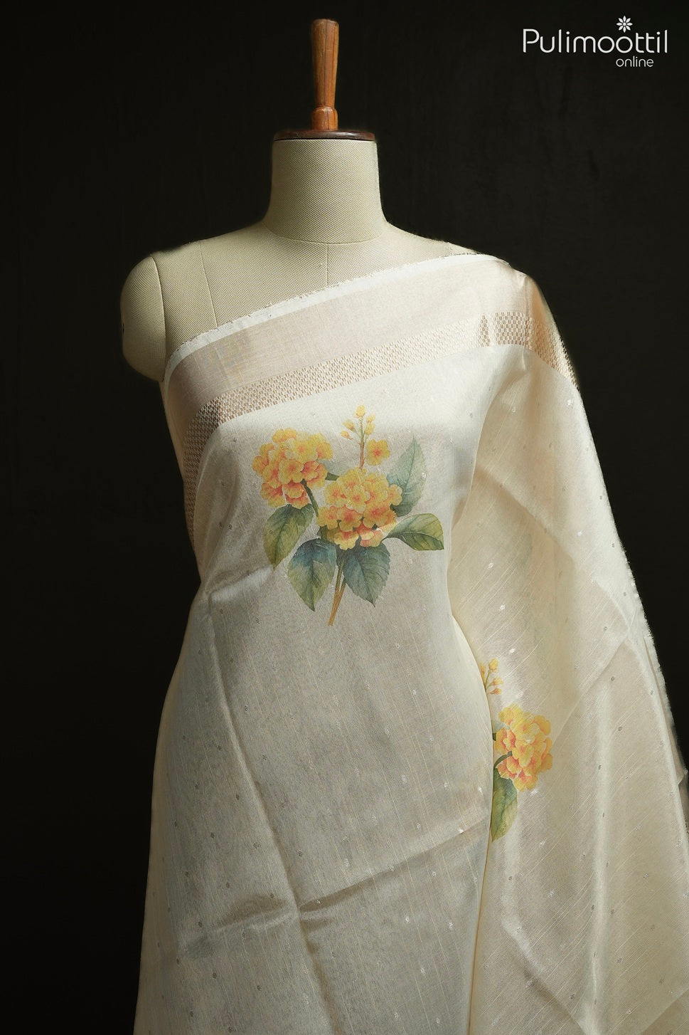 Golden tissue organza traditional saree