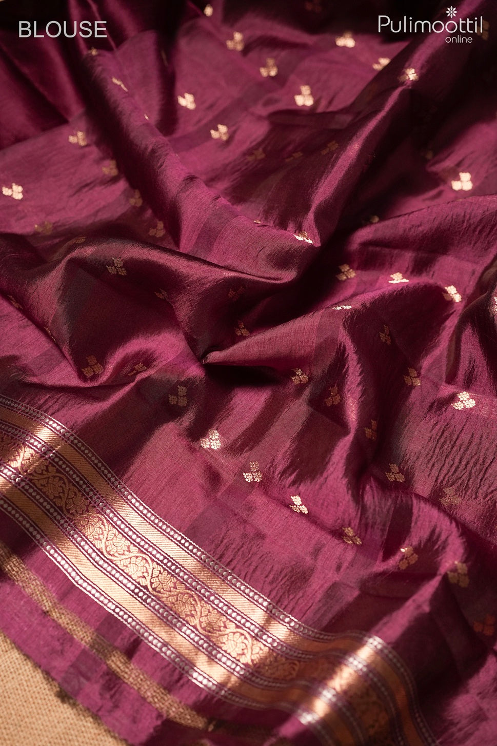 Wine red color Mango silk saree
