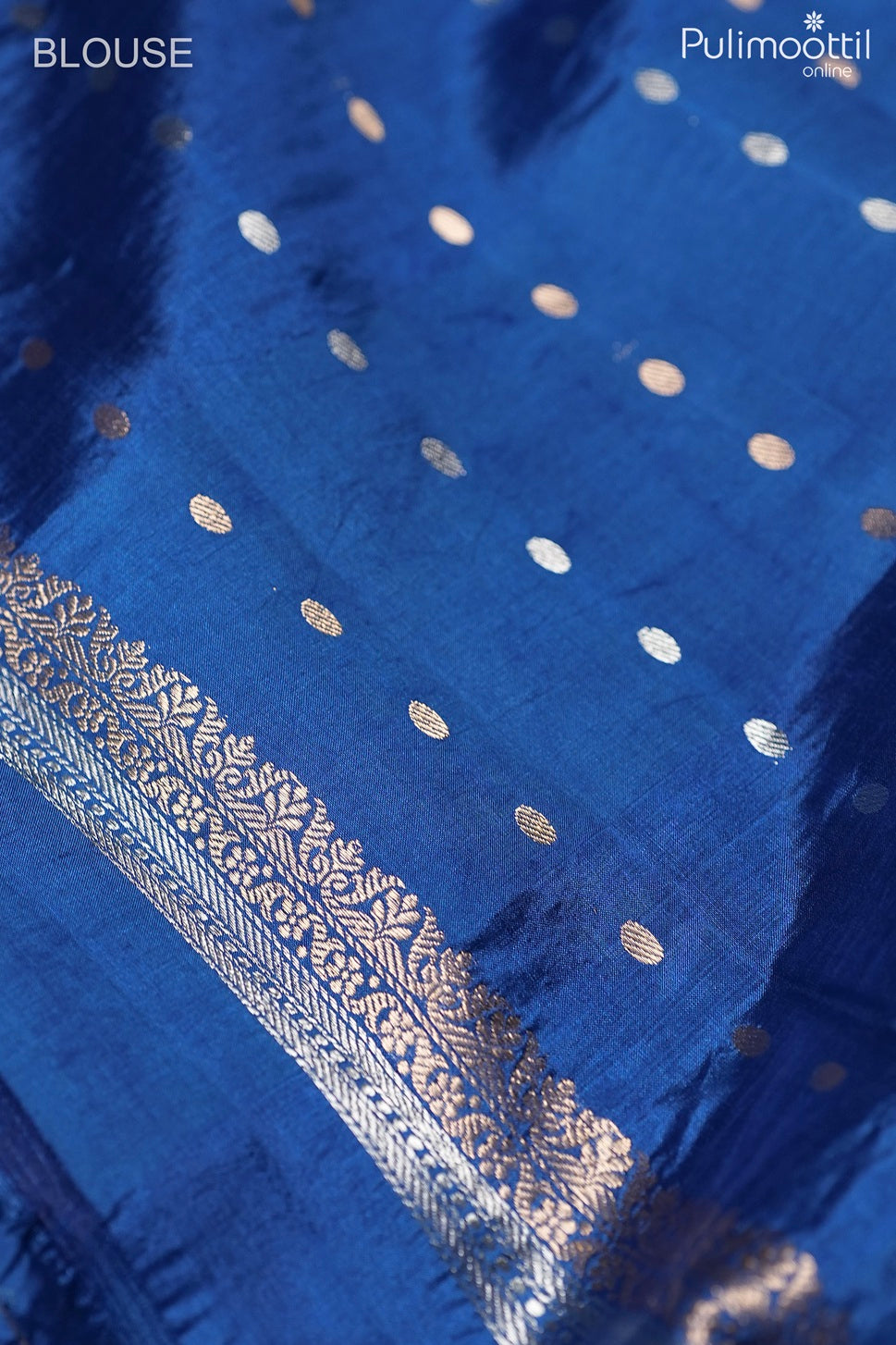 Dark sky blue color Mango silk saree