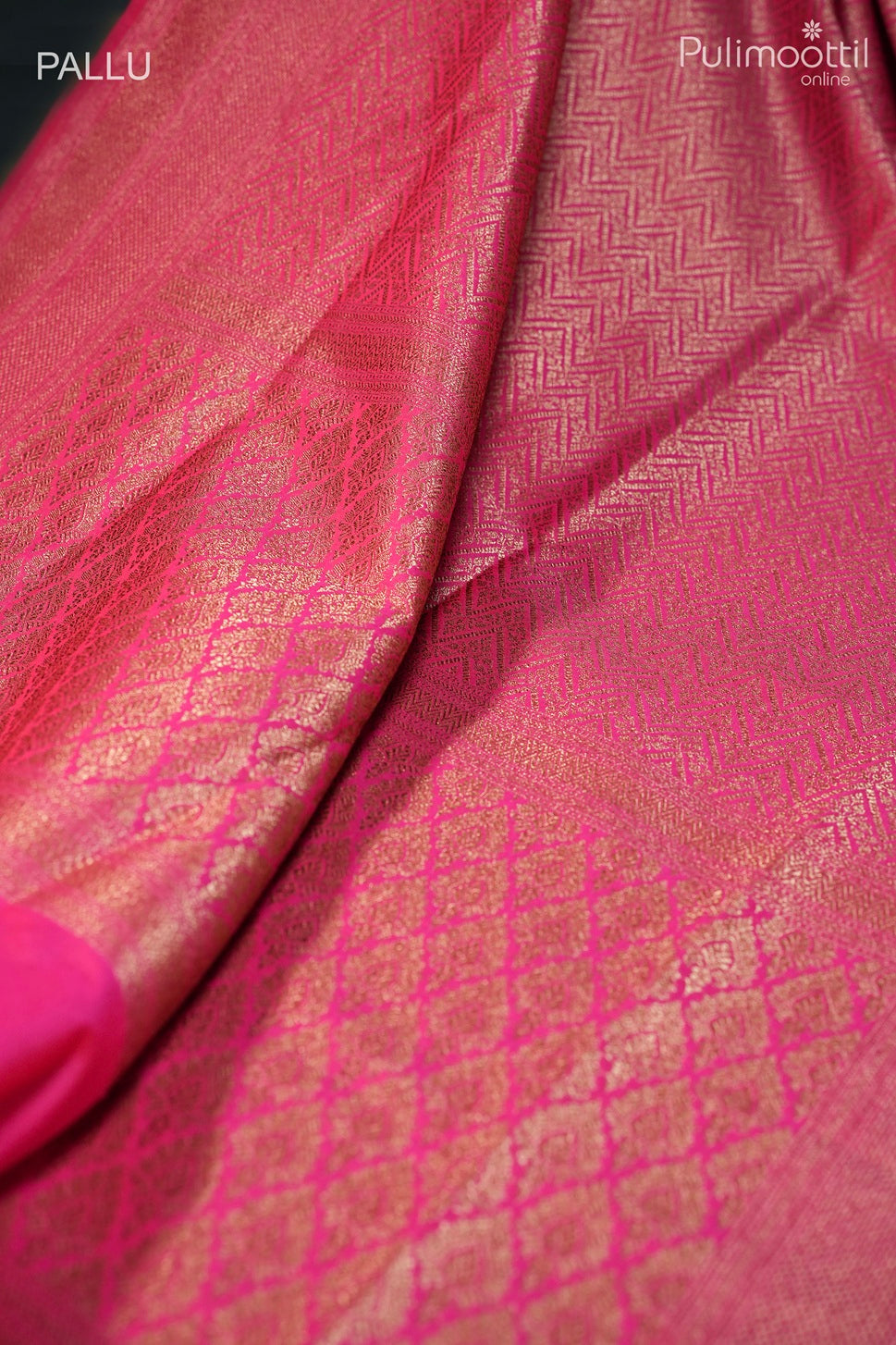 Rani pink color Banarasi saree