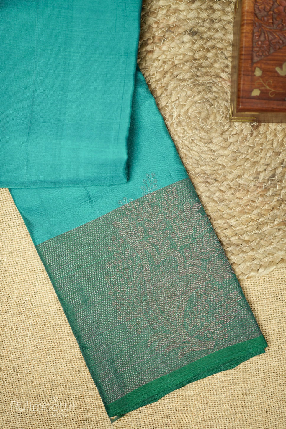 Sky Blue Colour Kanchipuram Soft Silk Saree.