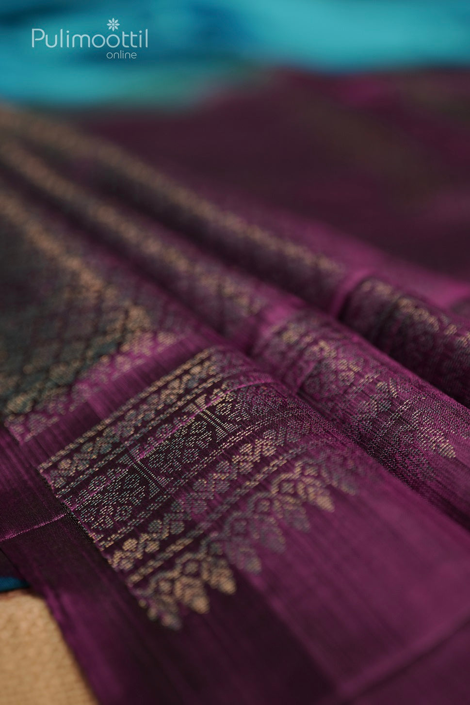 Peacock Color Kanchipuram Soft Silk Saree