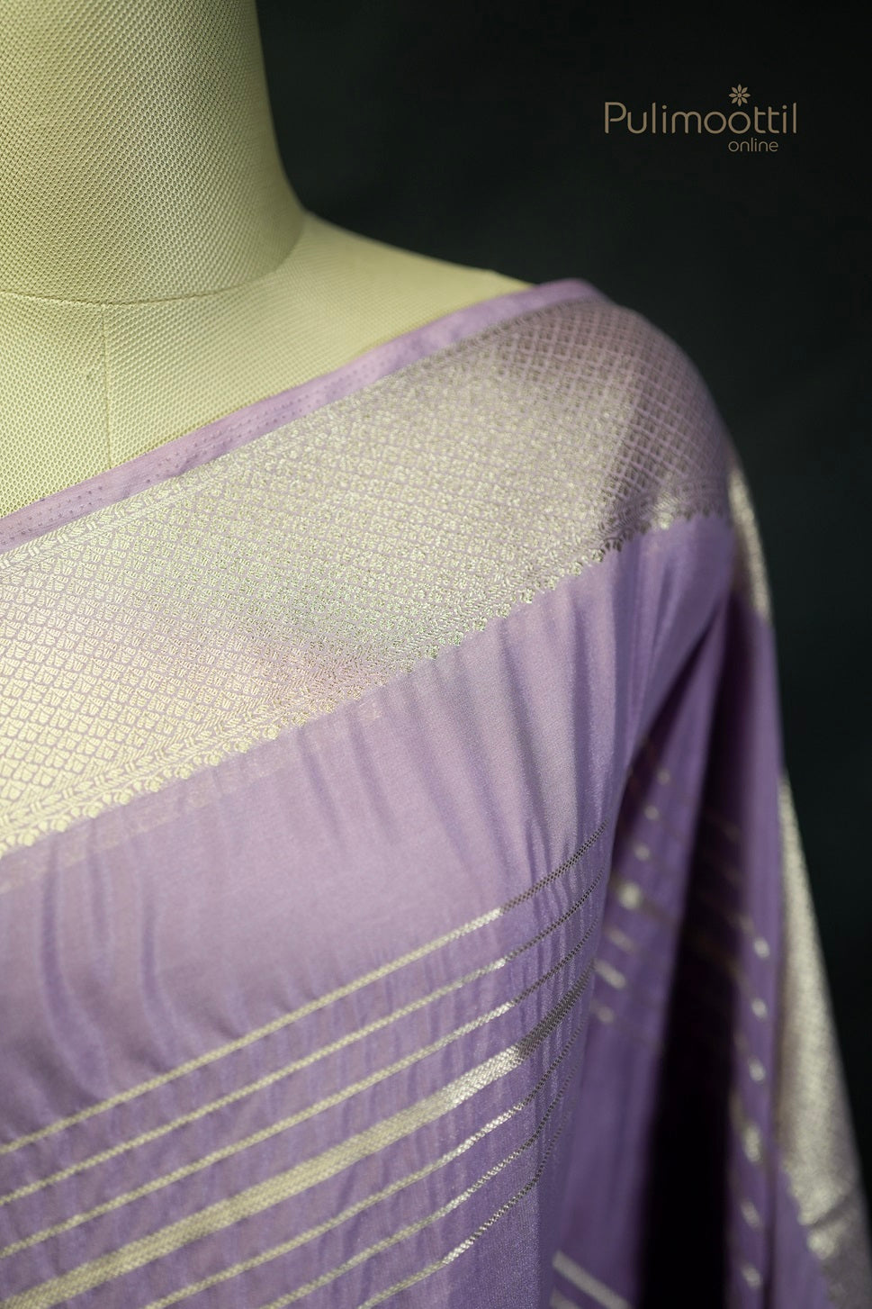 Lavender Colour Georgette Banarasi Saree