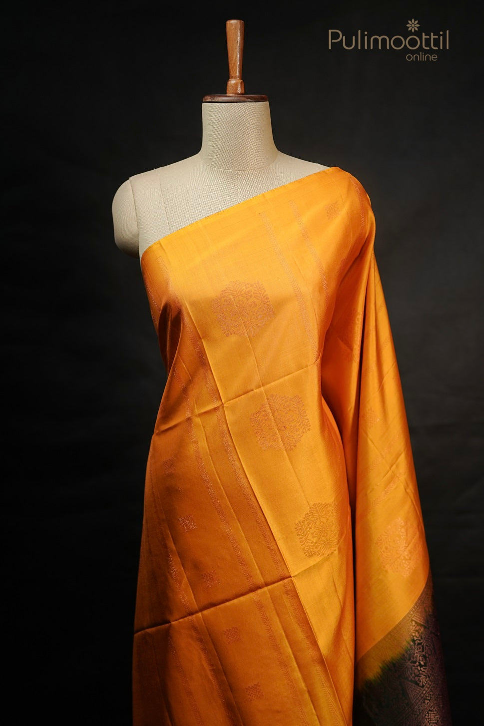 Beautiful Mustard Yellow Colour Kanchipuram Soft Silk Saree