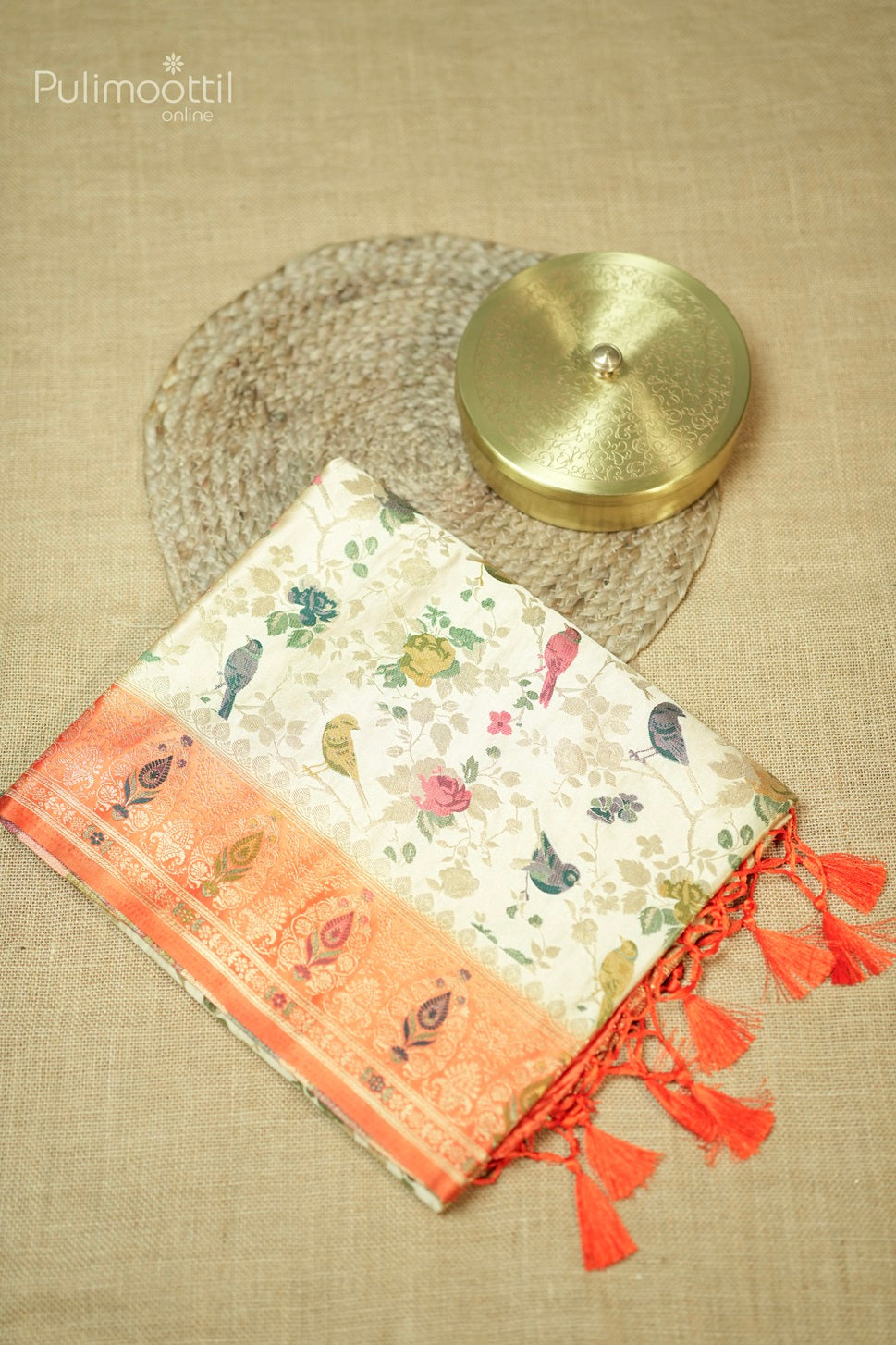 Pastel Chikoo Colour Banarasi Saree