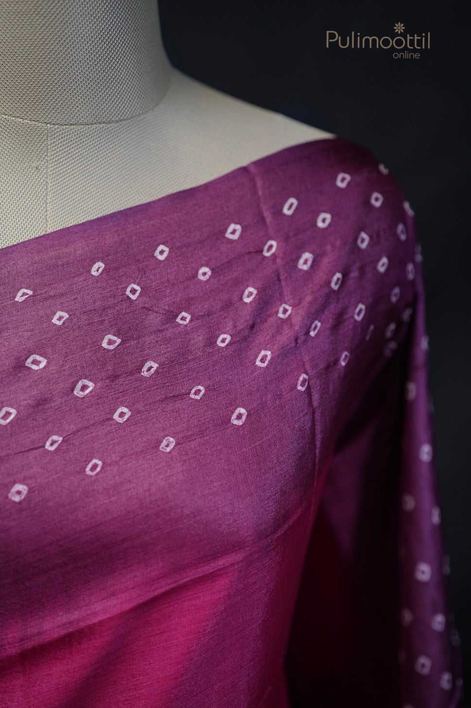 Pink colour Bandhani Tussar Silk Saree