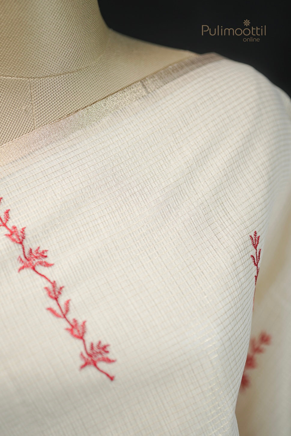 Cream Off-White Colour Net Cotta Applique Work Fancy Saree