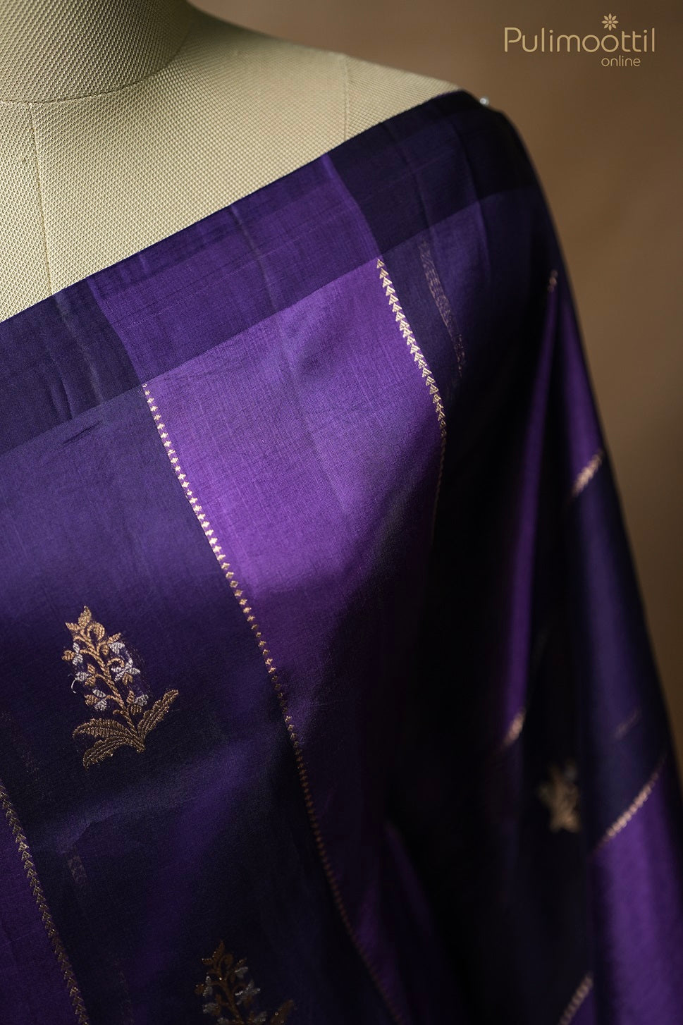 Violet colour  Puna Silk And Organza Mixed Saree